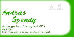 andras szendy business card